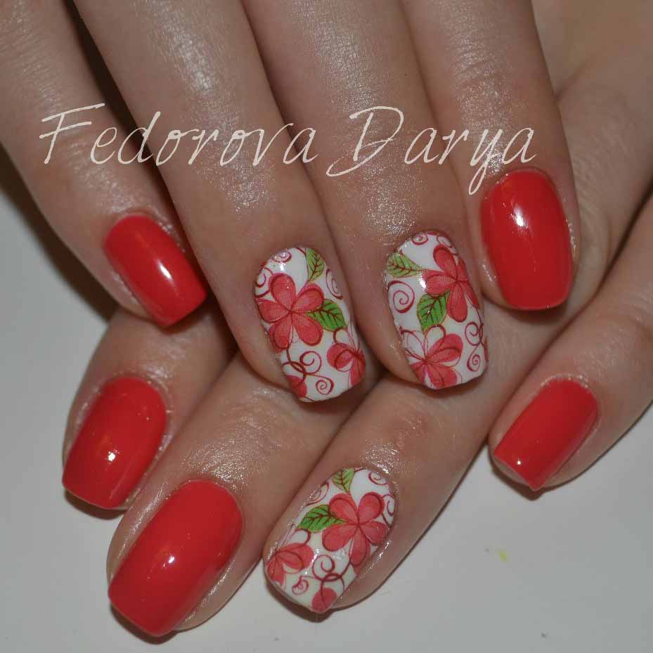 Decal nail sticker Stained-glass flowers