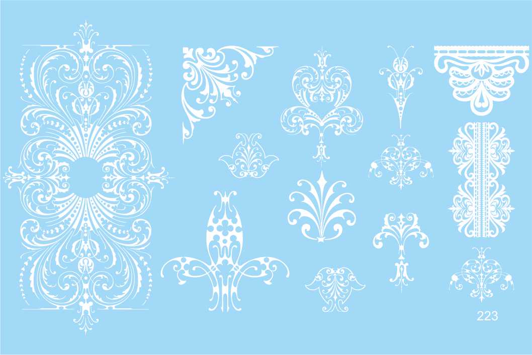 Decal nail stickers White pattern
