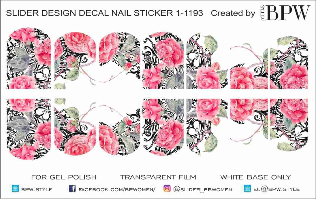Decal sticker lace with flowers