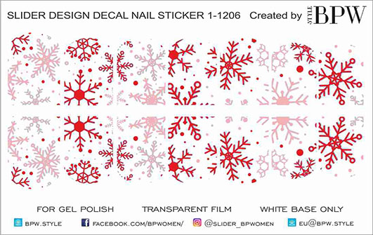 Decal sticker Red snowflakes