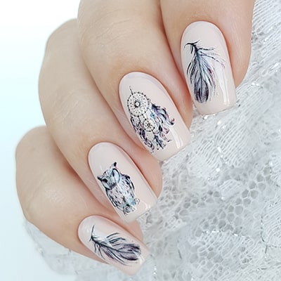Ethnic manicure with owls (PHOTO)