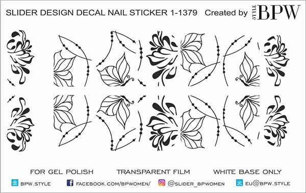 Decal nail sticker Black monogram