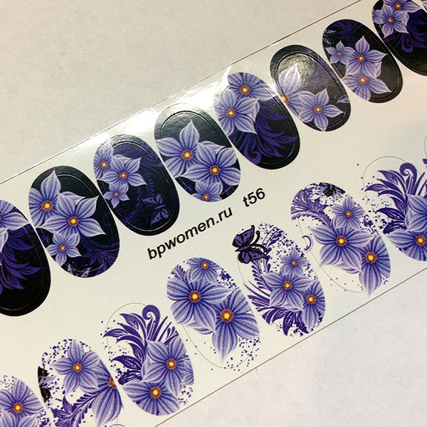 Nail wrap Purple flowers