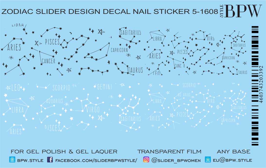 Decal nail sticker Zodiac