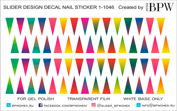 Decal nail sticker Color triangles