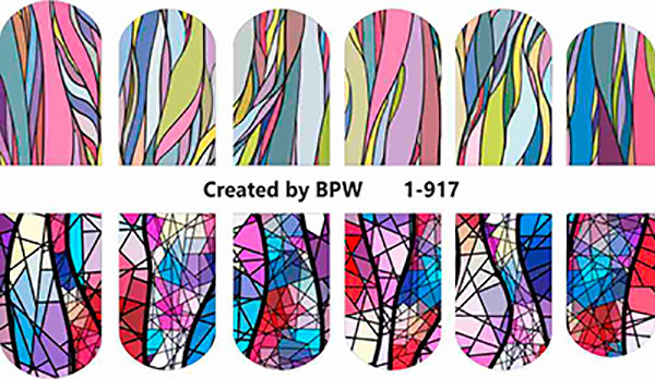 Decal nail sticker Stained-glass