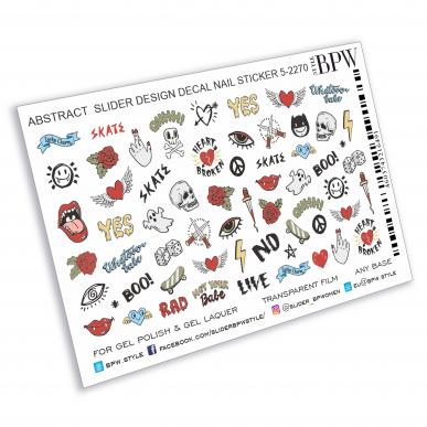 Decal nail sticker Mix with color elements 4