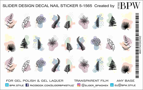 Decal nail sticker Leaves graphic