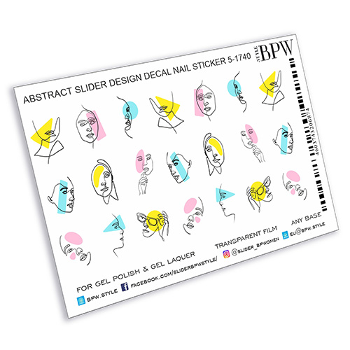 Decal nail sticker Graphic faces