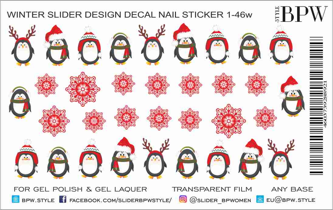 Decal nail sticker Penguins