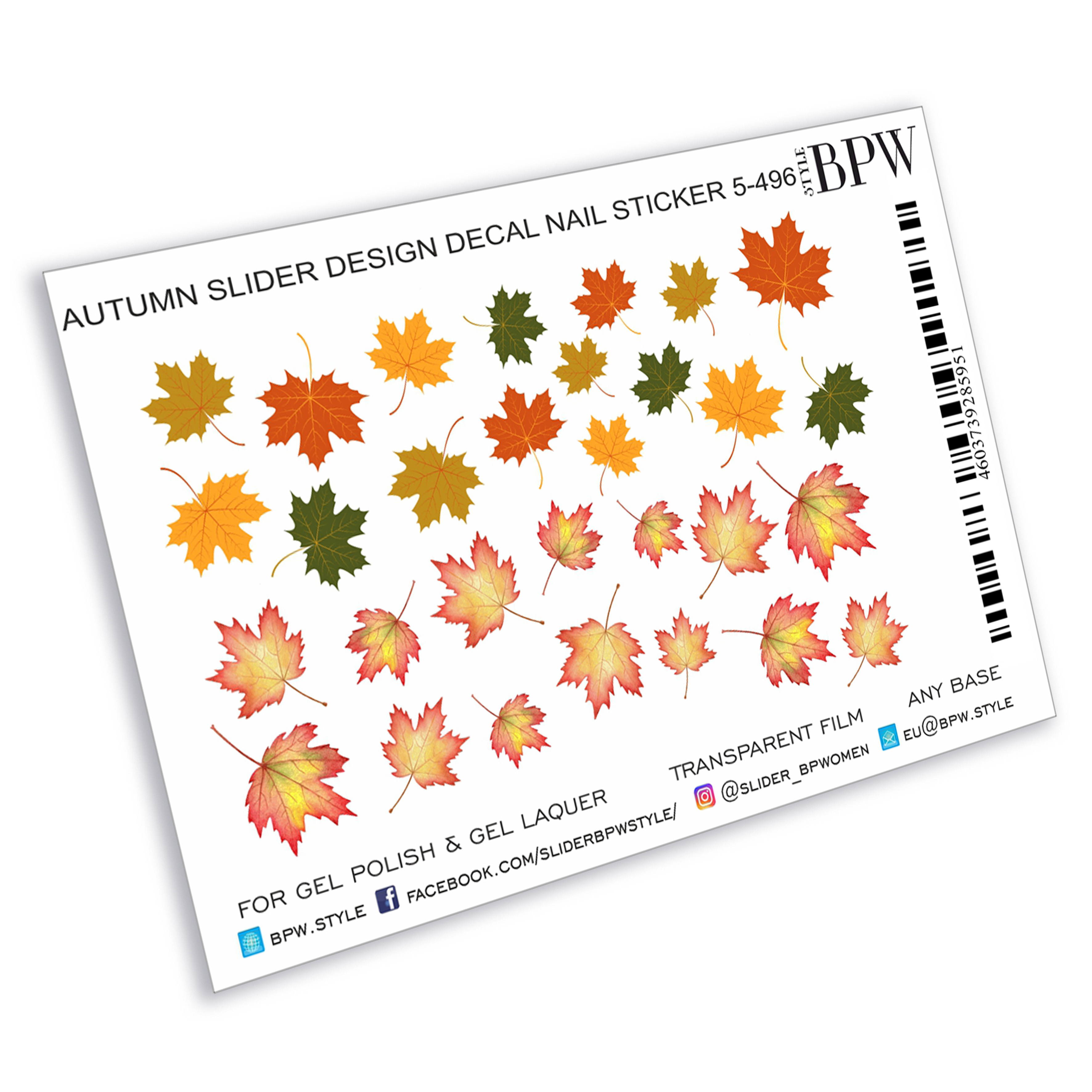 Decal nail sticker Maple leaves