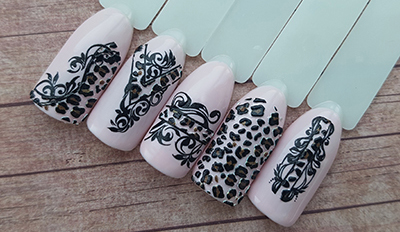 Volume leopard manicure