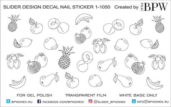 Decal nail sticker Fruits