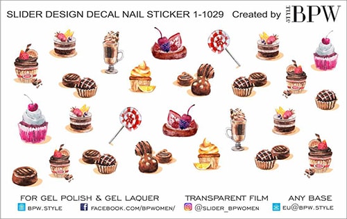 Decal nail sticker Sweets