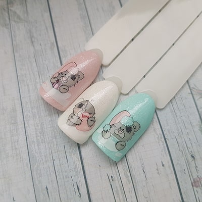 Nail design with Teddy Bears