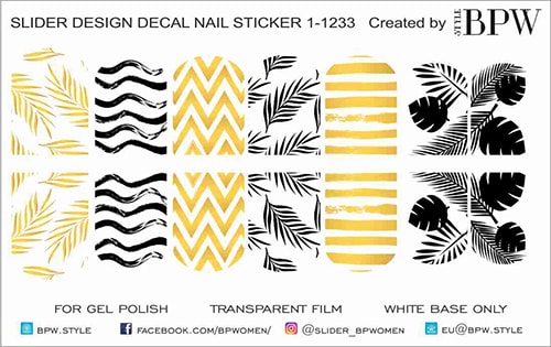 Decal nail sticker yellow pattern