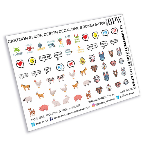 Decal nail sticker Gaming icons