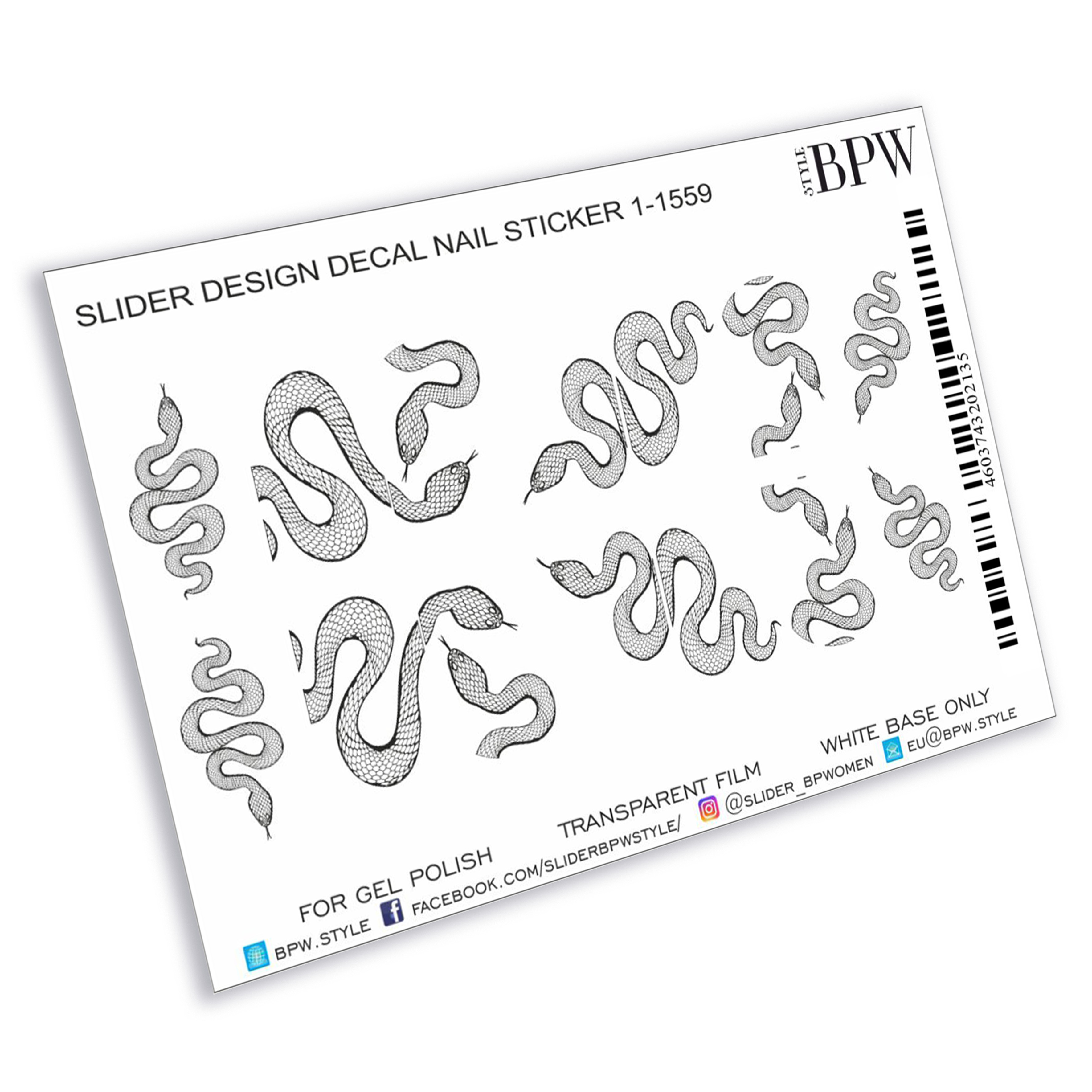 Decal nail sticker Snakes