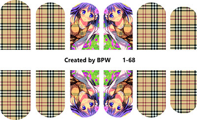 Decal nail sticker Anime burberry