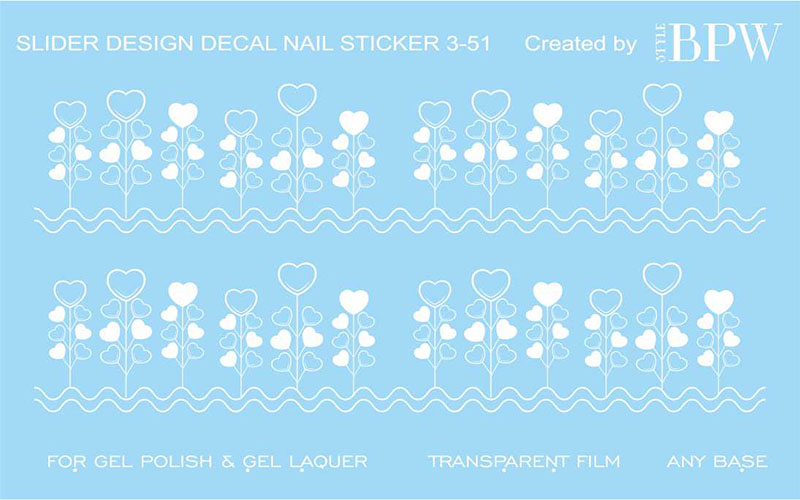 Decal nail sticker White hearts