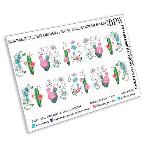 Decal nail sticker Cactus