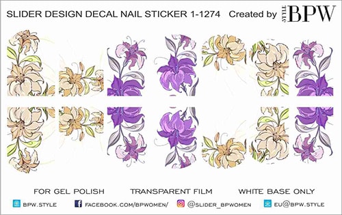 Decal nail sticker Lilies