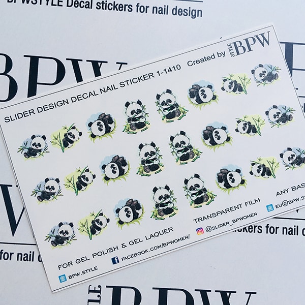 Decal nail sticker Pandas