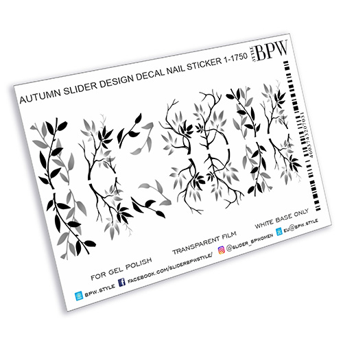 Decal nail sticker Black branches