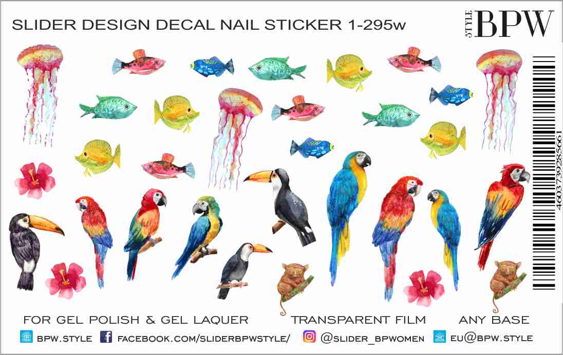 Decal nail sticker Fishs & Birds