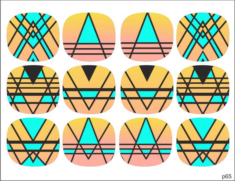 Decal nail stickers Yellow geometry