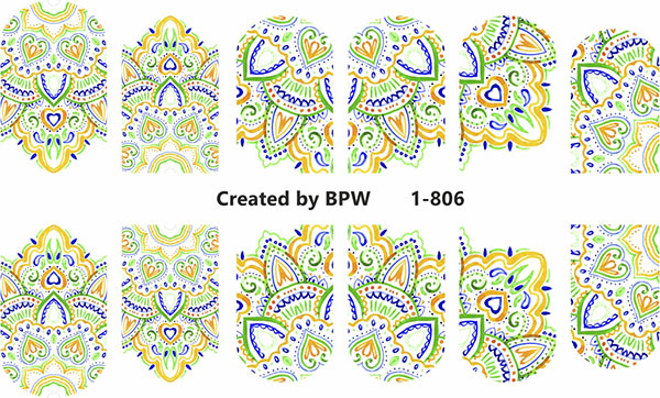 Decal nail stickers Indian pattern