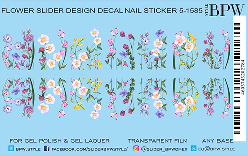 Decal nail sticker Wild flowers