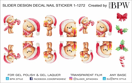 Decal nail sticker Teddy