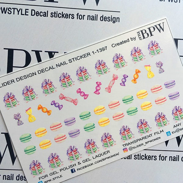 Decal nail sticker Macaroons