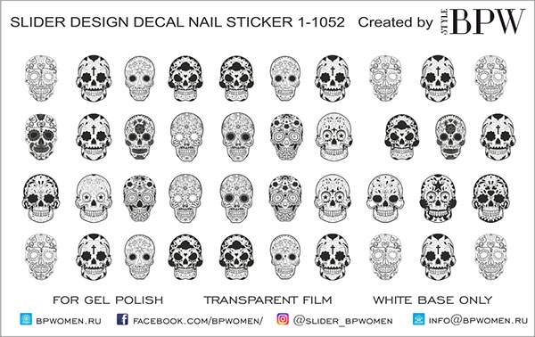 Decal nail sticker Skulls