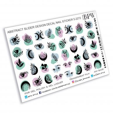 Decal nail sticker Abstract with leaves & eyes