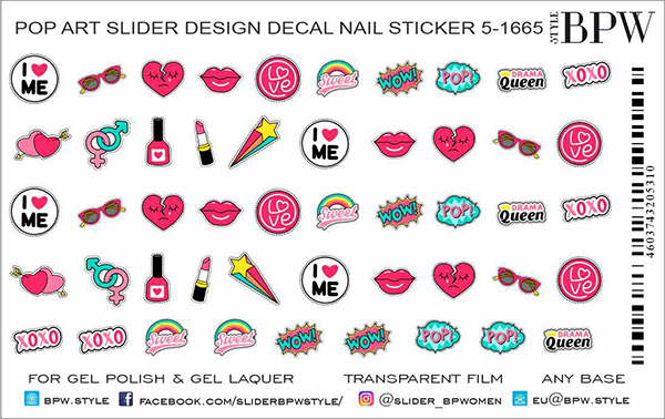 Decal nail sticker Pop Art 8