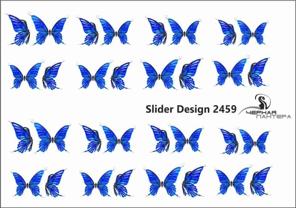 Decal nail sticker Blue butterflies