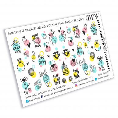 Decal nail sticker Abstract elements mix