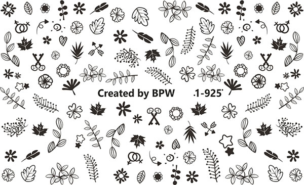 Decal nail sticker Graphic plants