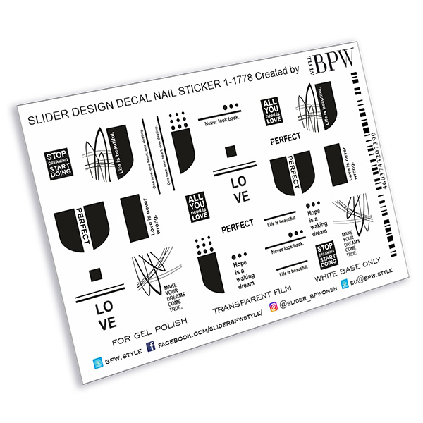 Decal nail sticker Lettering 17