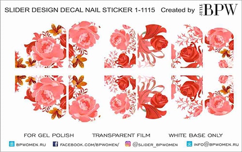 Decal sticker Red flowers