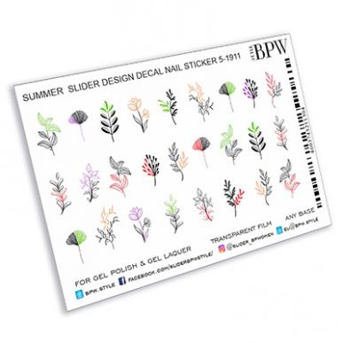 Decal nail sticker Color twigs