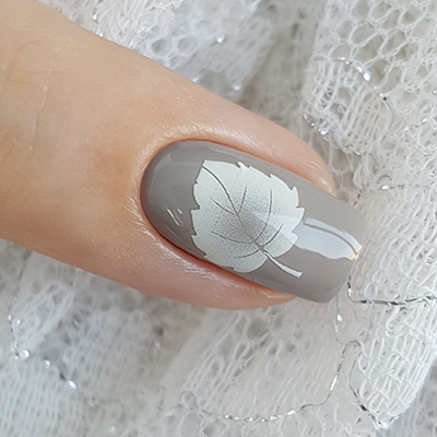 Decal nail sticker White leaves