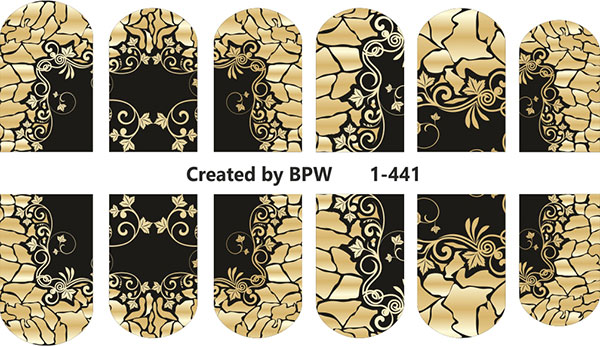 Decal nail sticker Gold pattern