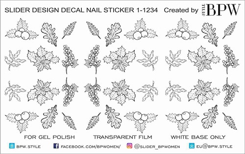 Decal nail sticker winter coloring