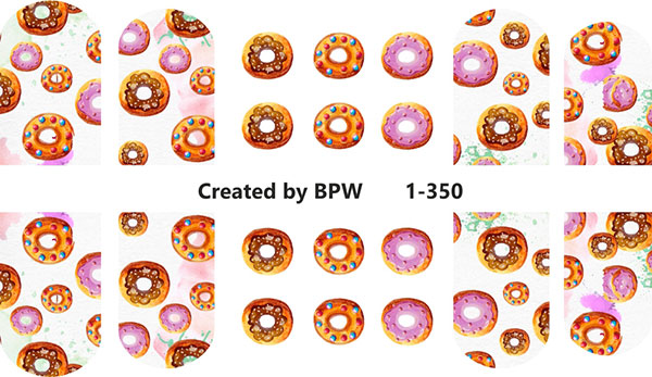 Decal nail sticker Donuts