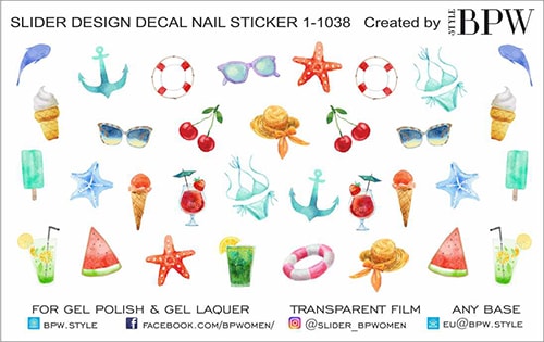 Decal nail sticker Summer
