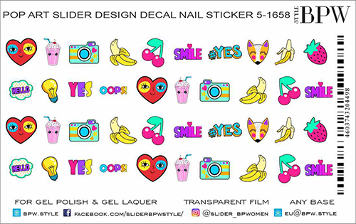 Decal nail sticker Pop Art 4