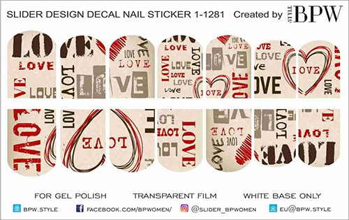 Decal nail sticker Love